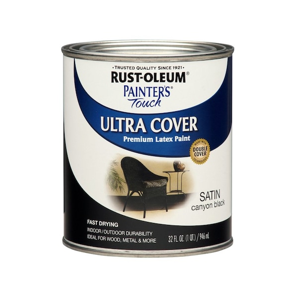 Krud Kutter Rust-Oleum Painters Touch Satin Canyon Black Paint Exterior and Interior 1 qt 267332 - main